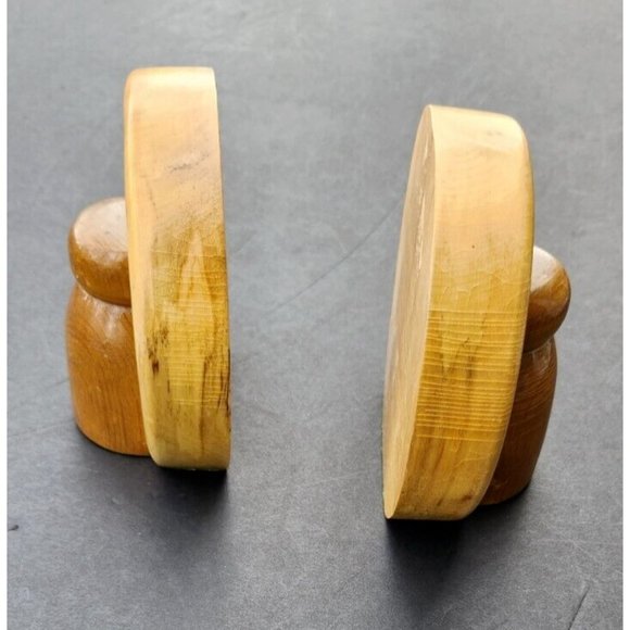 Oregon Myrtle Wood Bookends Mid-Century Modern MCM Shearer Sculpture Art - Picture 11 of 11